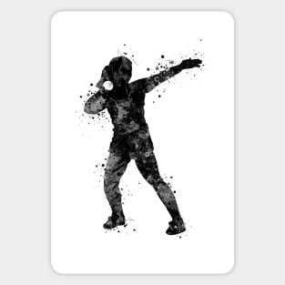 Girl Shot Put Throwing Black and White Sticker